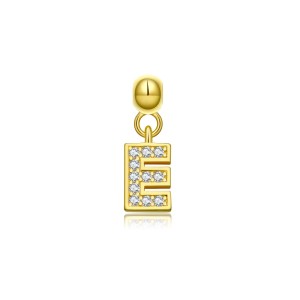 925 Sterling Silver Gold Tone Alphabet Letter Charms 90200107