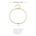 Silver Cubic Zirconia Turquoise Chain Bracelet 100100018