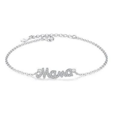 925 Sterling Silver CZ Mother Bracelets 100100035