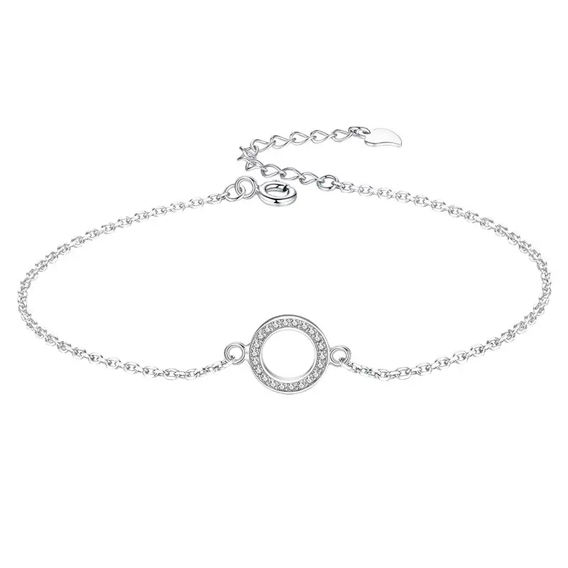 925 Sterling Silver CZ Round Bracelets 100100036