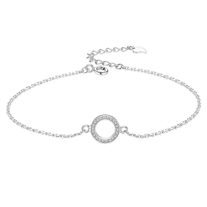 925 Sterling Silver CZ Round Bracelets 100100036