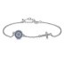 925 Sterling Silver CZ Evil Eye Cross Bracelets 100100040