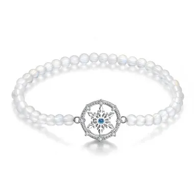 Moonstone Beads Snowflake Chain Bracelets 100100041