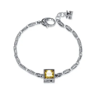 Vintage Zirconia Engraved Flower Bracelets 100100047