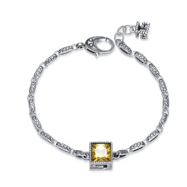 Vintage Zirconia Engraved Flower Bracelets 100100047