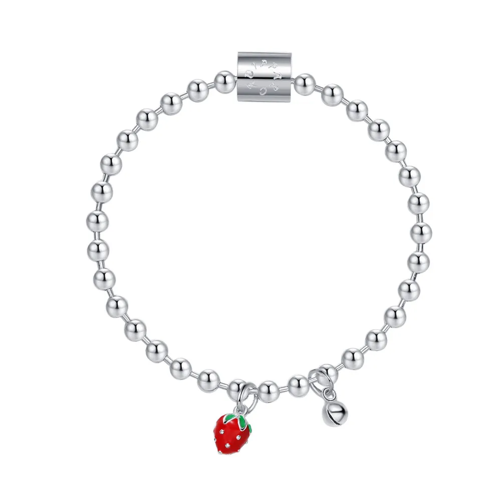 Sterling Silver Beads Strawberry Bracelets 100100048