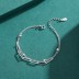 Sterling Silver Zirconia Layered Chain Bracelets 100100050