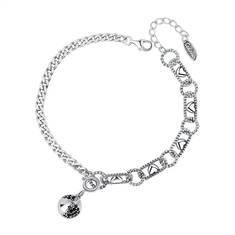 Vintage Bells Heart Link Chain Bracelets 100100056