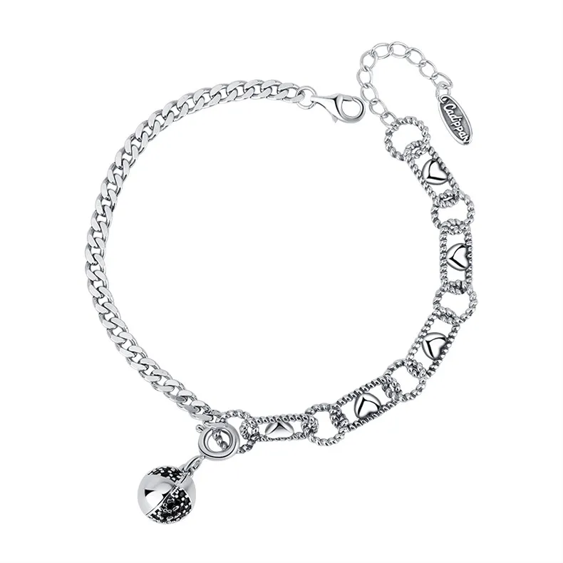 Vintage Bells Heart Link Chain Bracelets 100100056