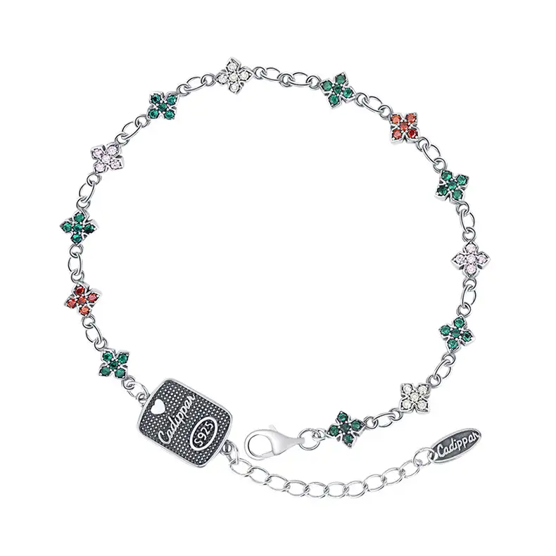 Vintage Zirconia Cross Flowers Bracelets 100100060