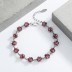 Birthday Stone Red Zirconia Chain Bracelets 100100062