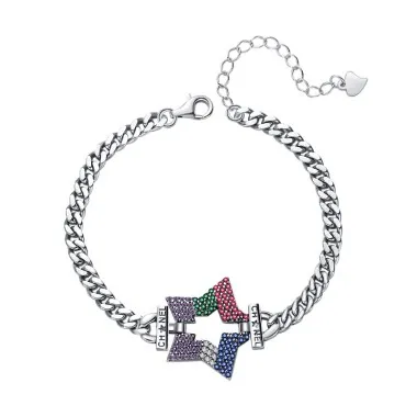Rainbow Zirconia Star Chain Bracelets 100100064