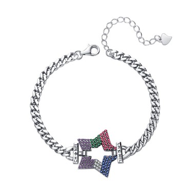 Rainbow Zirconia Star Chain Bracelets 100100064