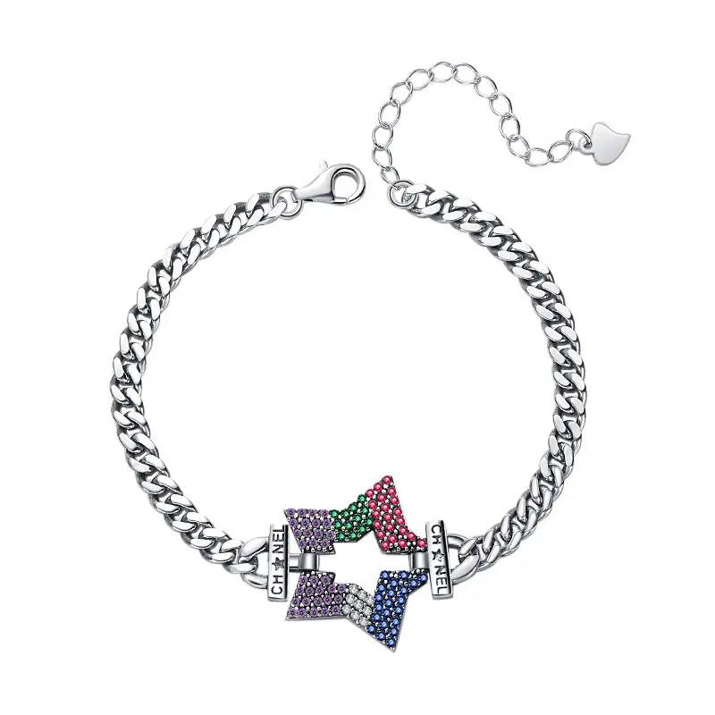 Rainbow Zirconia Star Chain Bracelets 100100064