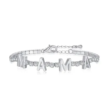 Zirconia MAMA Letters Tennis Bracelet 100100068