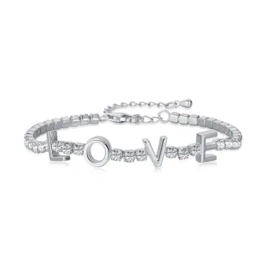 Zirconia LOVE Letters Tennis Bracelet 100100069