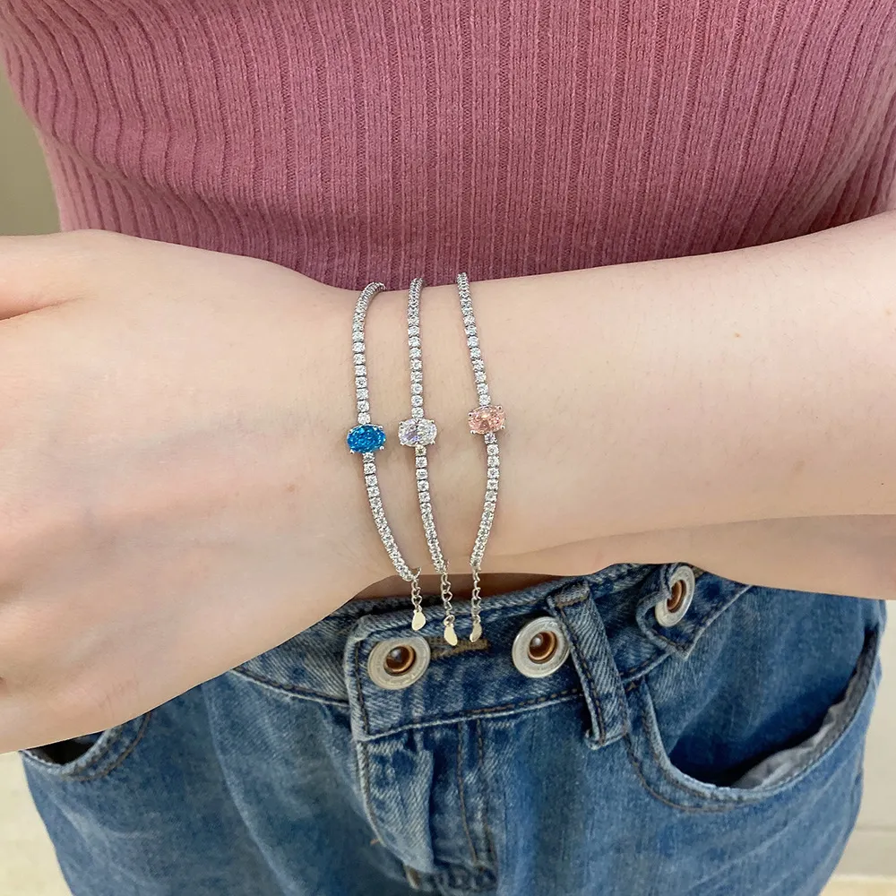 8A Zirconia Oval Tennis Bracelet 100100076 - image2