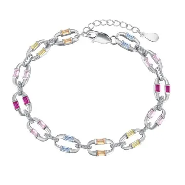 Luxury Colorful Zirconia Tennis Chain Bracelet 100100079