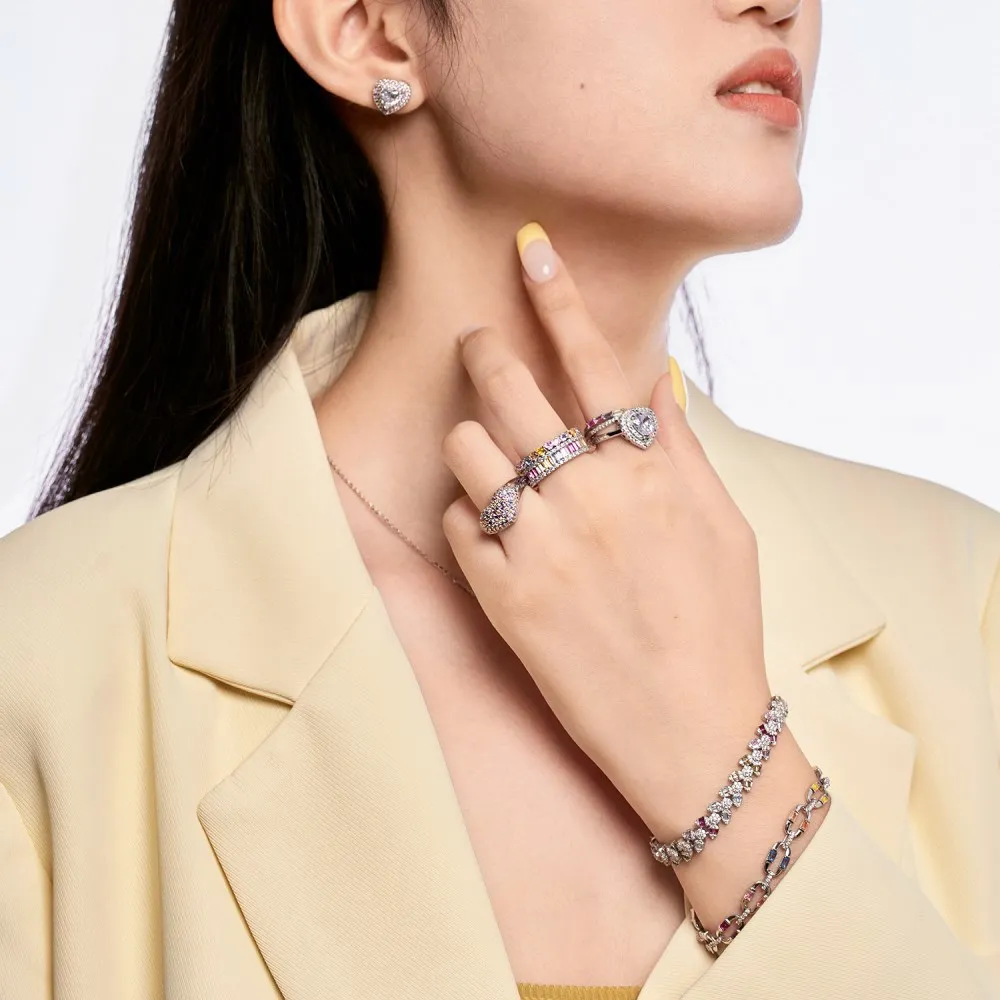 Luxury Colorful Zirconia Tennis Chain Bracelet 100100079 - image1