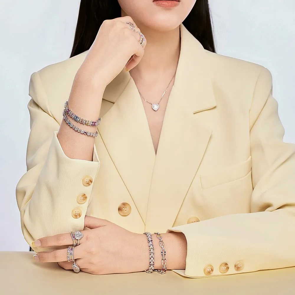 Luxury Colorful Zirconia Tennis Chain Bracelet 100100079 - image2