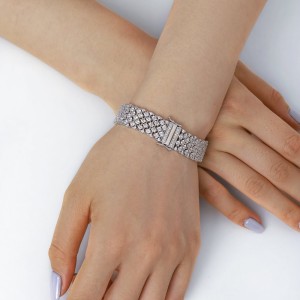 Luxury Full 5A Zirconia Wide Tennis Chain Bracelet 100100082