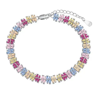 Luxury Rainbow Marquise Zirconia Tennis Chain Bracelet 100100085