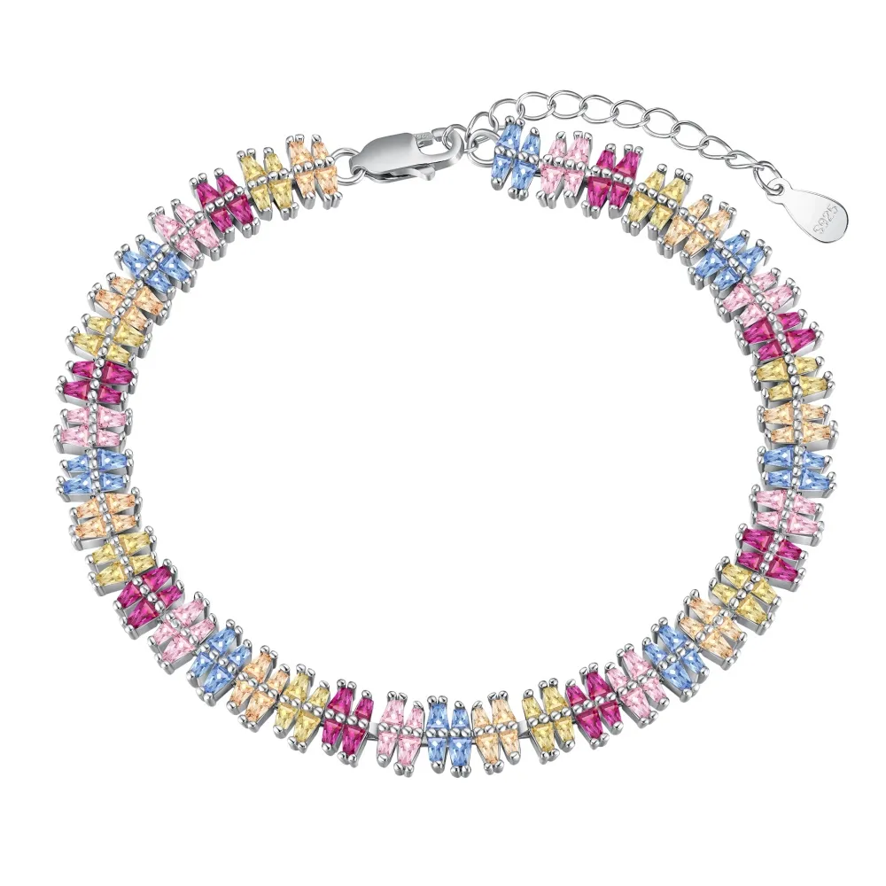 Luxury Rainbow Marquise Zirconia Tennis Chain Bracelet 100100085