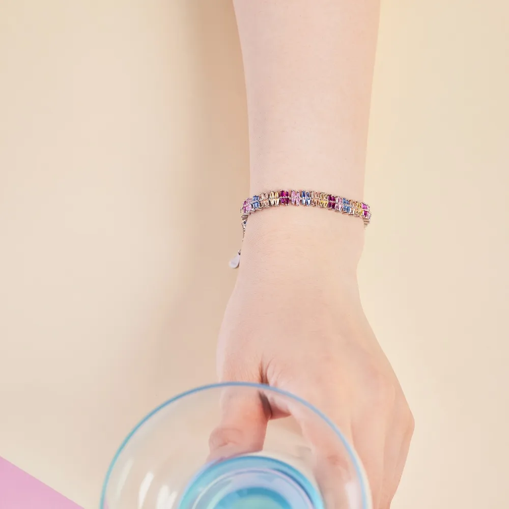 Luxury Rainbow Marquise Zirconia Tennis Chain Bracelet 100100085 - image2