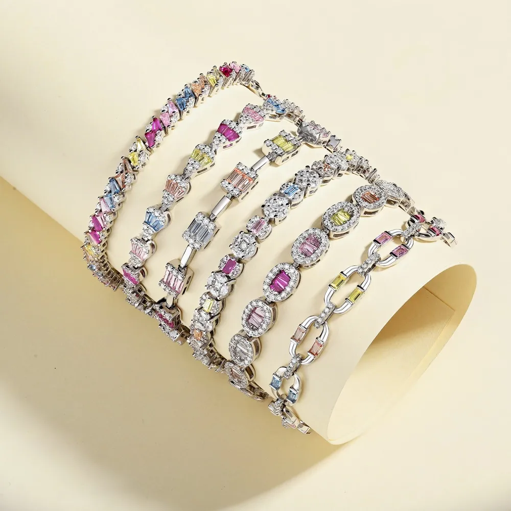 Luxury Rainbow Vintage Zirconia Tennis Chain Bracelet 100100087 - image2
