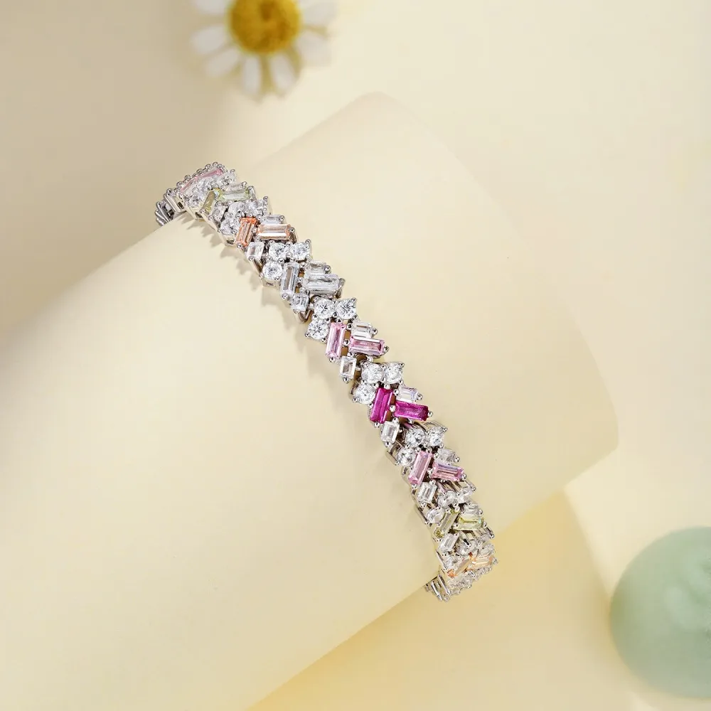 Luxury Rainbow Arrow Zirconia Tennis Chain Bracelet 100100088 - image2
