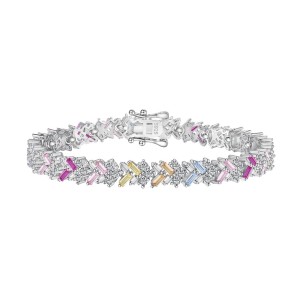 Luxury Rainbow Arrow Zirconia Tennis Chain Bracelet 100100088