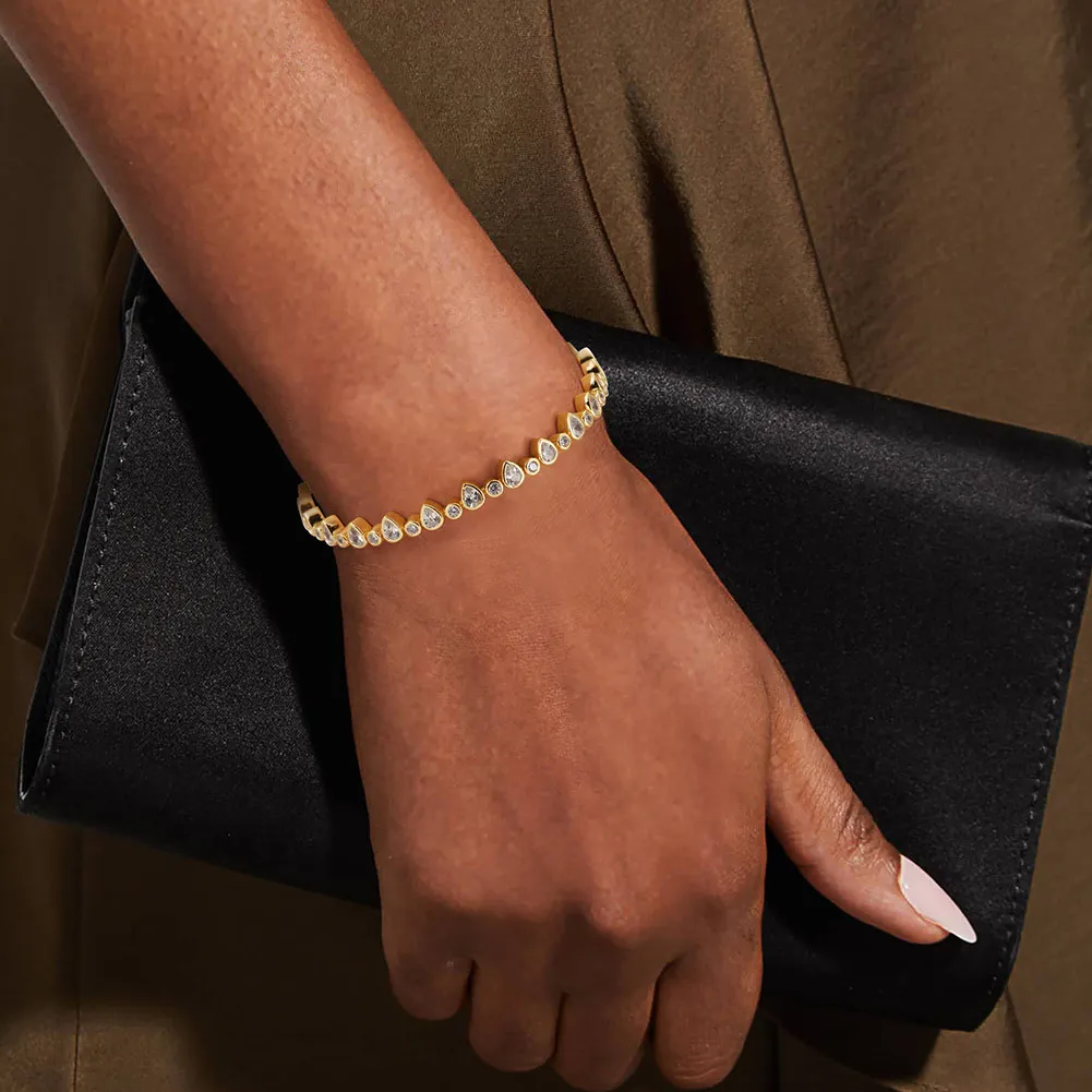 Sparkle Waterdrop Zirconia Tennis Bracelet 100100094 - image1