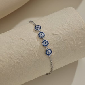 Blue Evil Eye Zirconia Adjustable Bracelet 100100095
