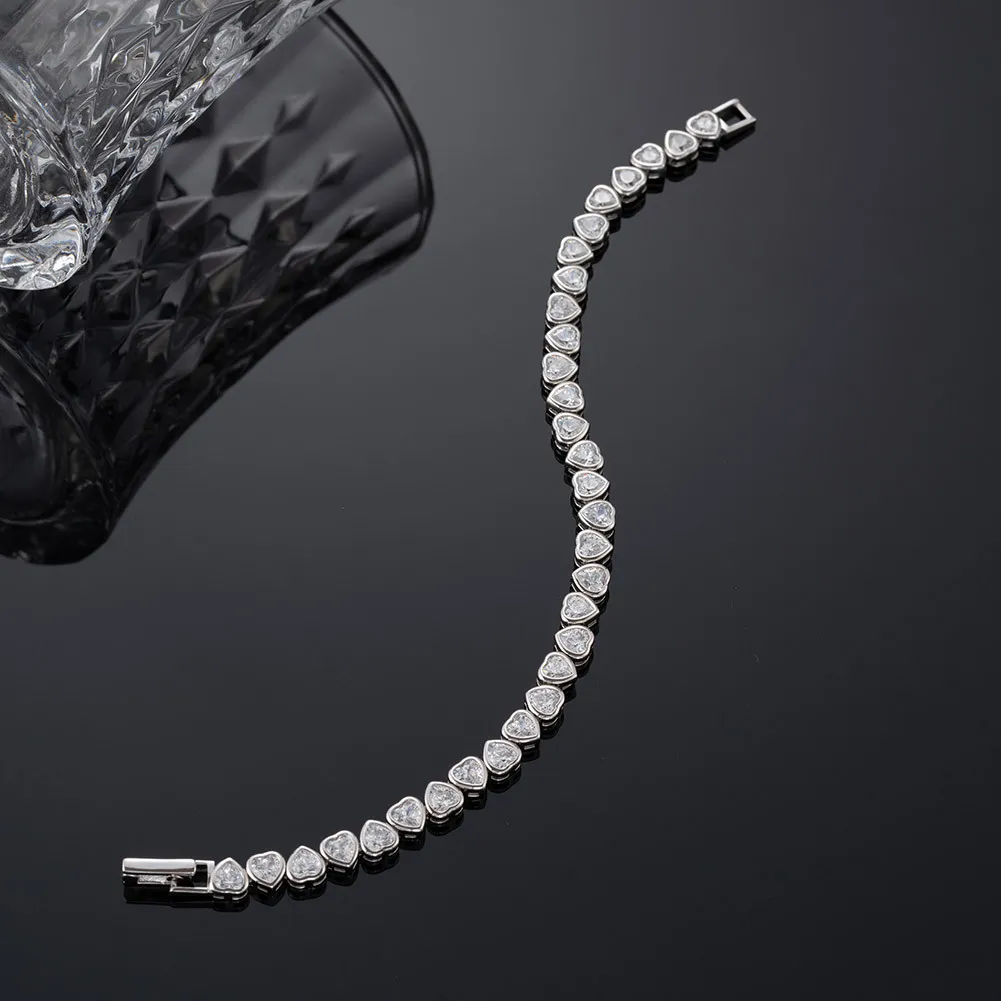 Lovely Heart Zirconia Chain Bracelet 100100102 - image2