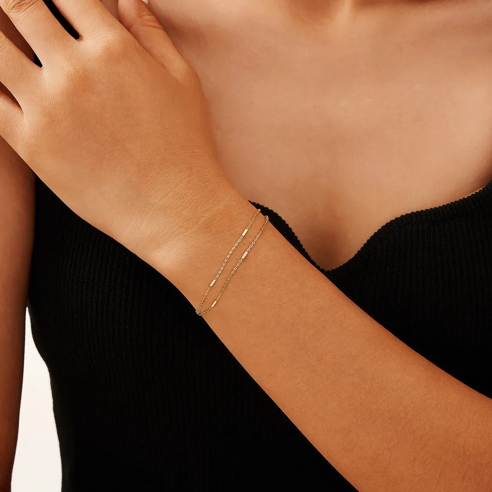 Minimalism 2 Layers Chain Bracelet 100100104 - image1