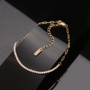 Zirconia Linked Chain Bracelet 100100105