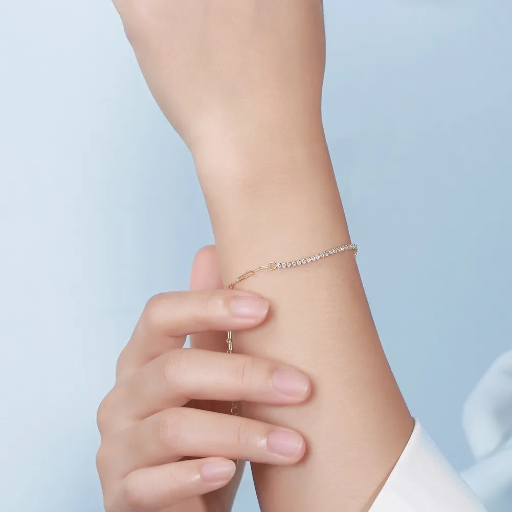 Zirconia Linked Chain Bracelet 100100105 - image1