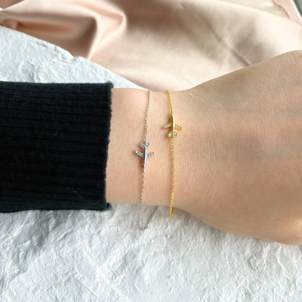 Zirconia Plane Chain Bracelet 100100107 - image1