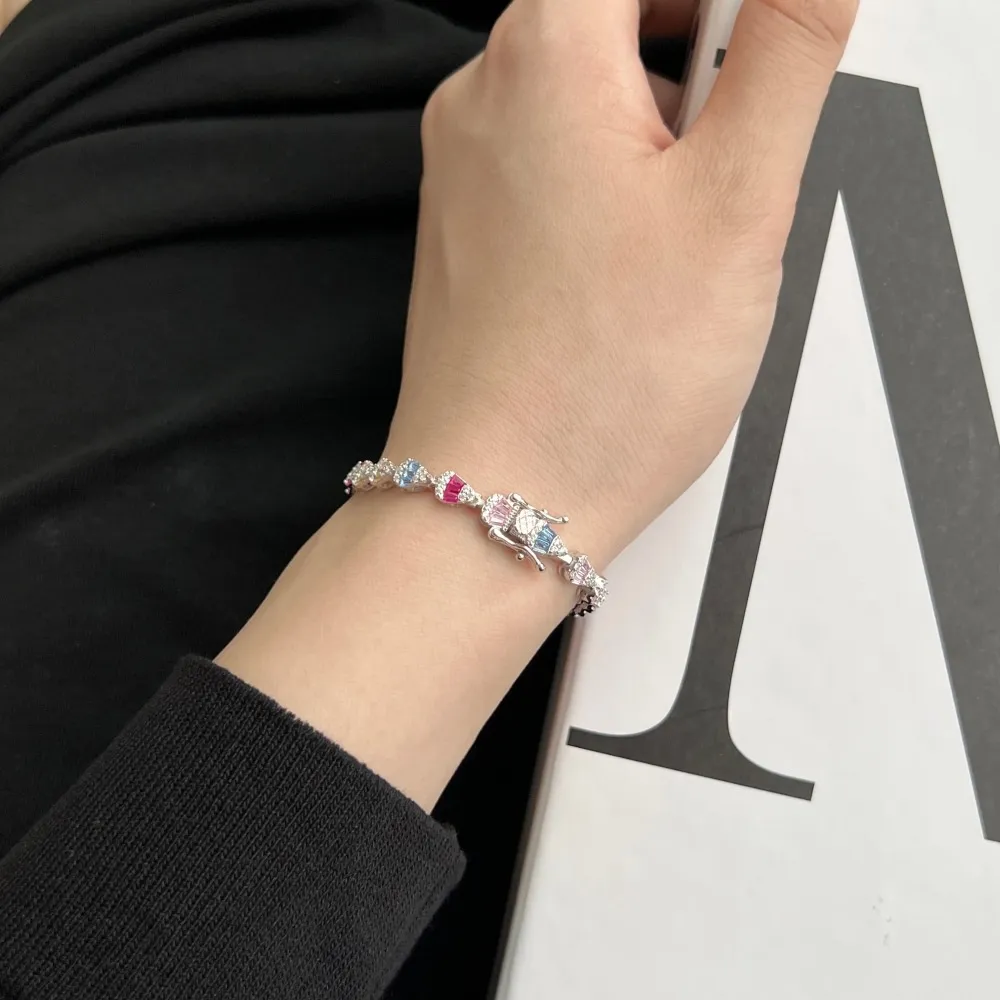 Luxury Colorful Zirconia Fanshaped Bracelet 100100109 - image1