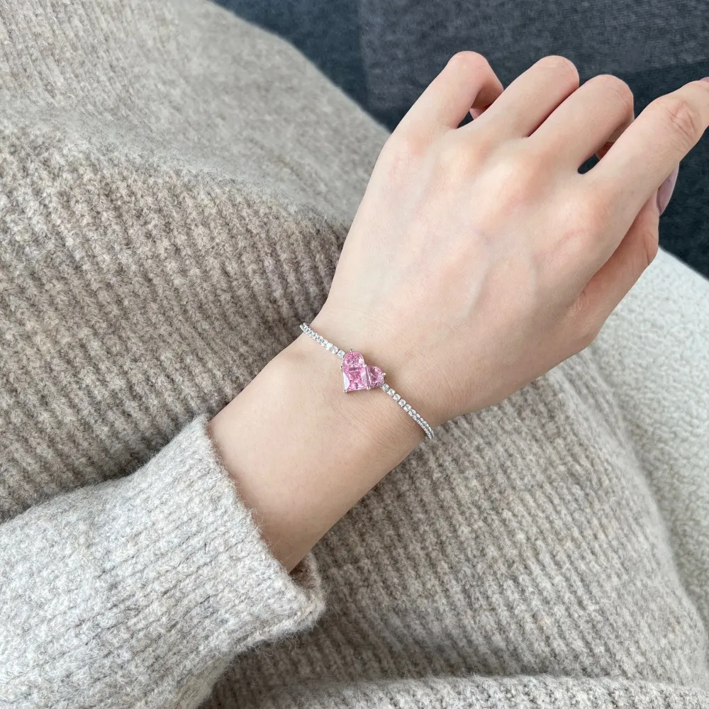 8A Heart Zirconia Tennis Bracelet 100100119 - image2
