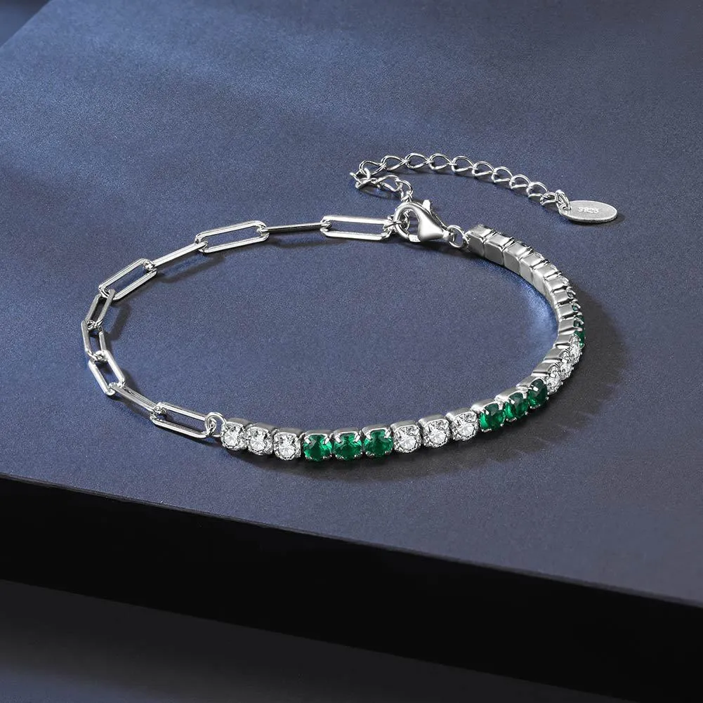 Zirconia Tennis Linked Clips Bracelet 100100123 - image2