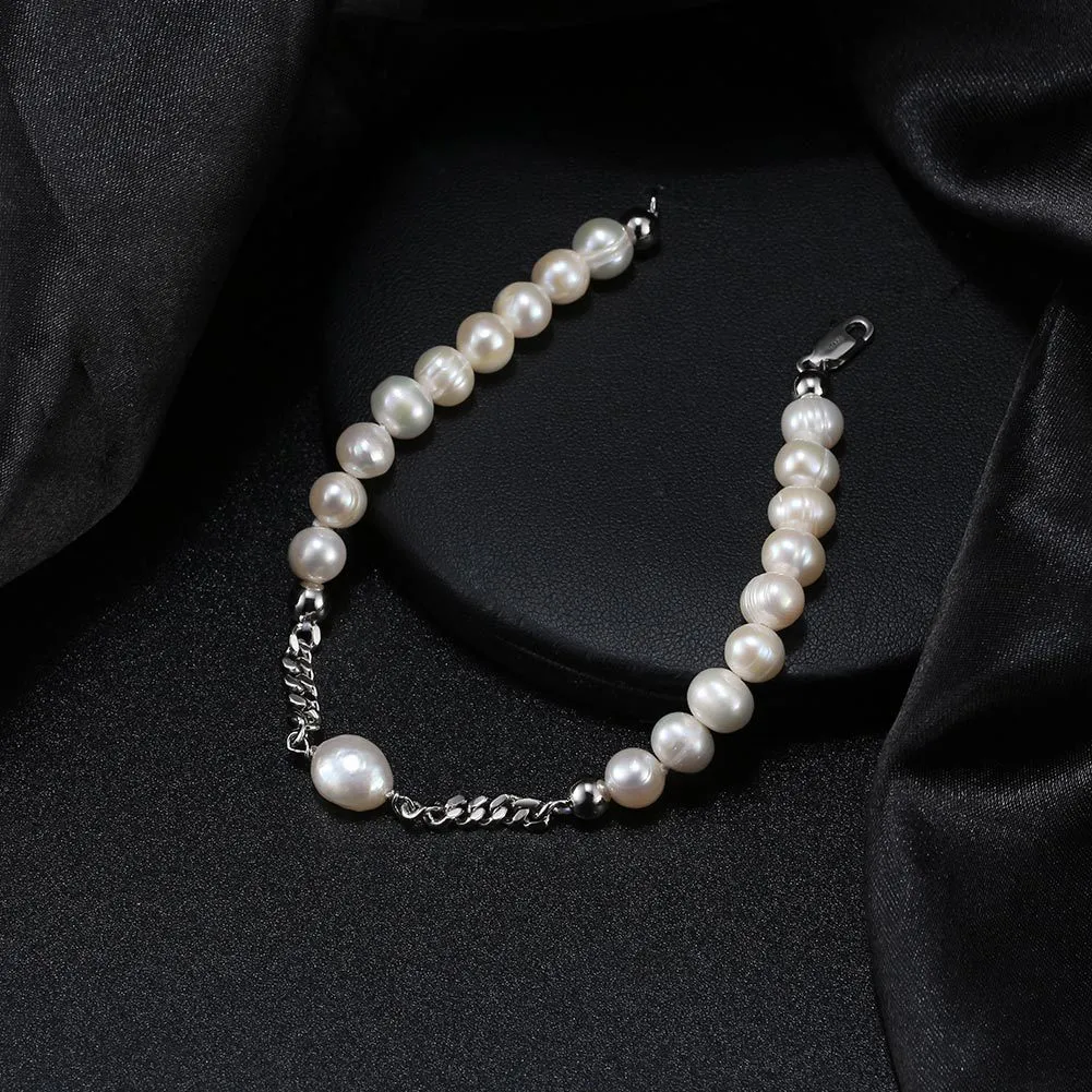 Natural Baroque Pearl Chain Bracelet 100100128 - image2