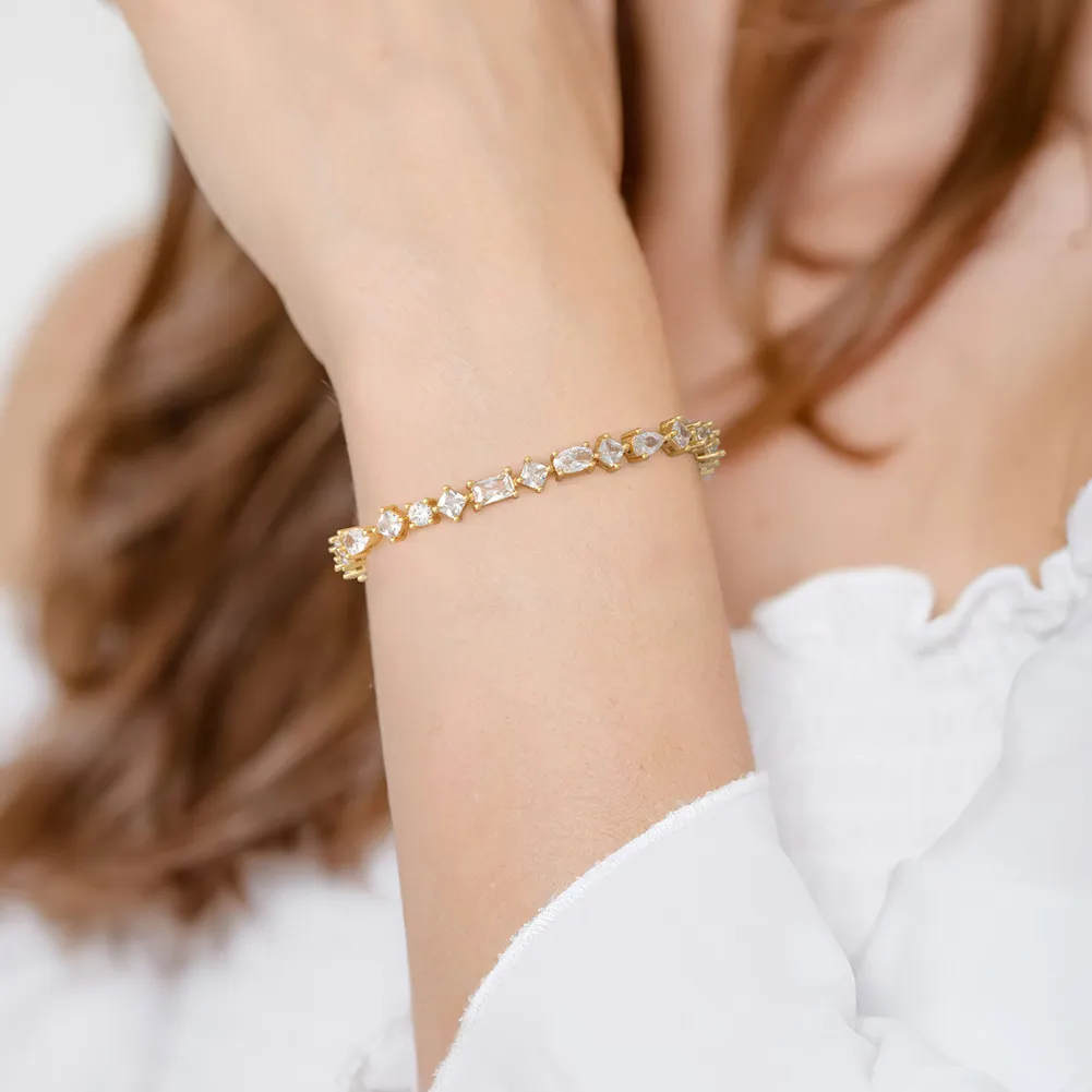 Sparkle Irregular Zirconia Tennis Bracelet 100100129 - image1
