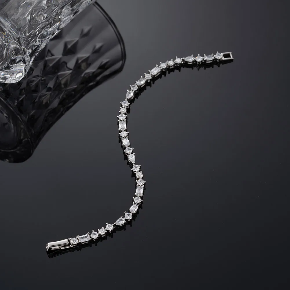 Sparkle Irregular Zirconia Tennis Bracelet 100100129 - image2
