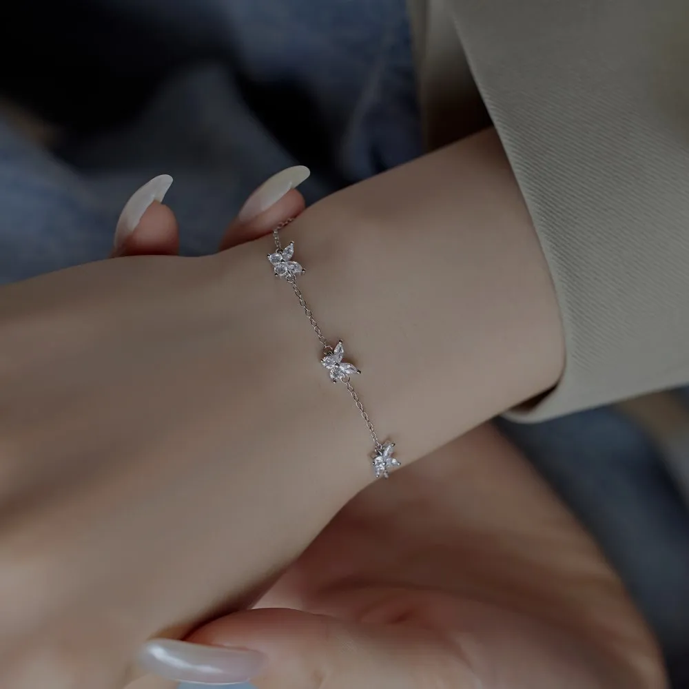 Butterfly Zirconia Chain Bracelet 100100130 - image2