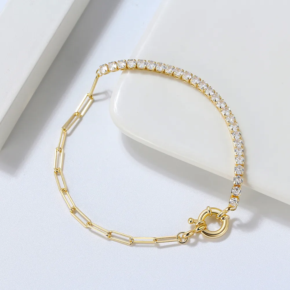 3mm Zirconia Tennis Linked Clips Bracelet 100100137 - image2