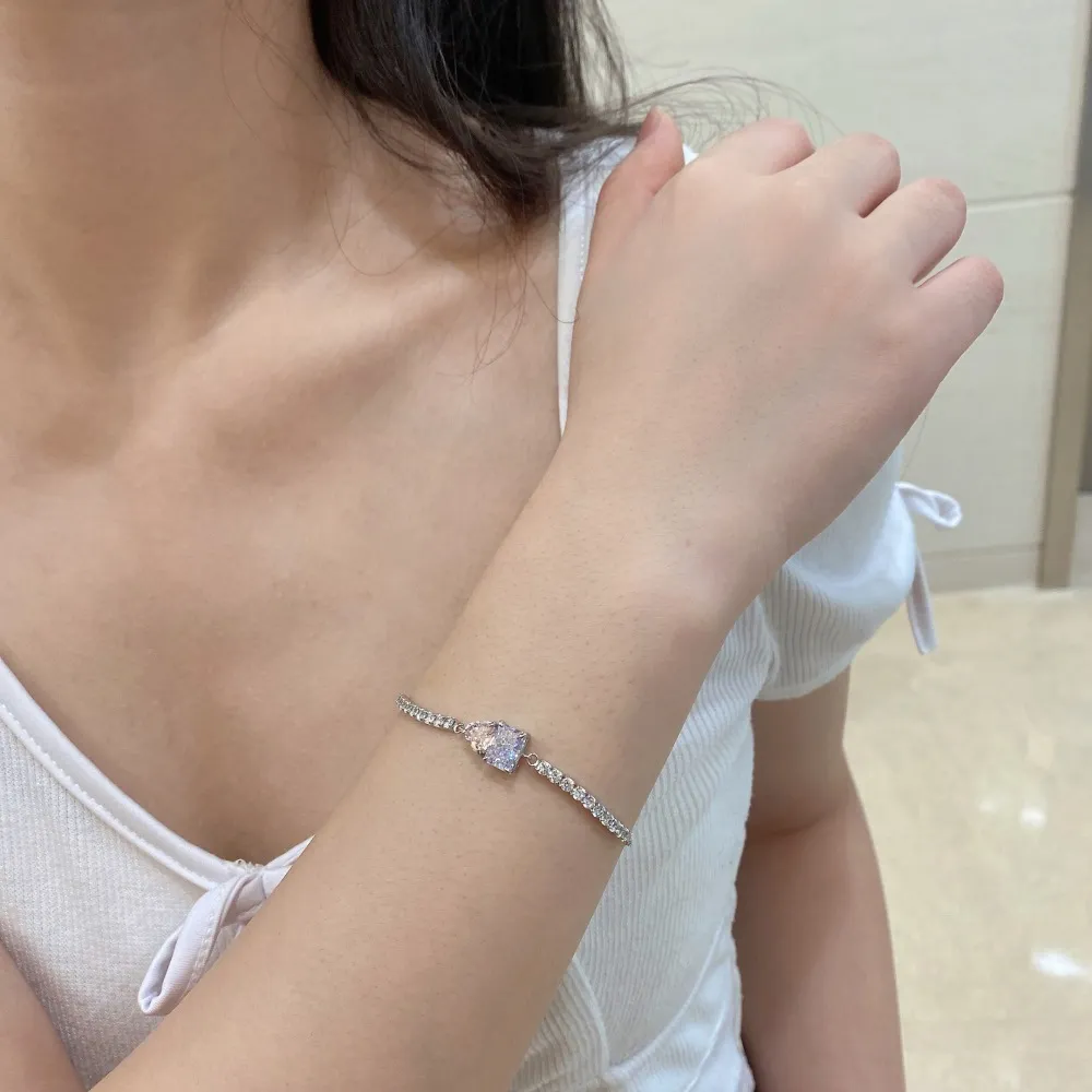 8A Heart Zirconia Tennis Chain Bracelet 100100139 - image1