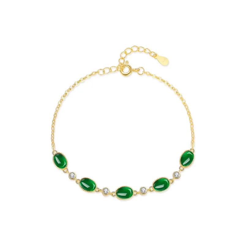 S925 Vintage Emerald Zirconia Bracelet 100100154