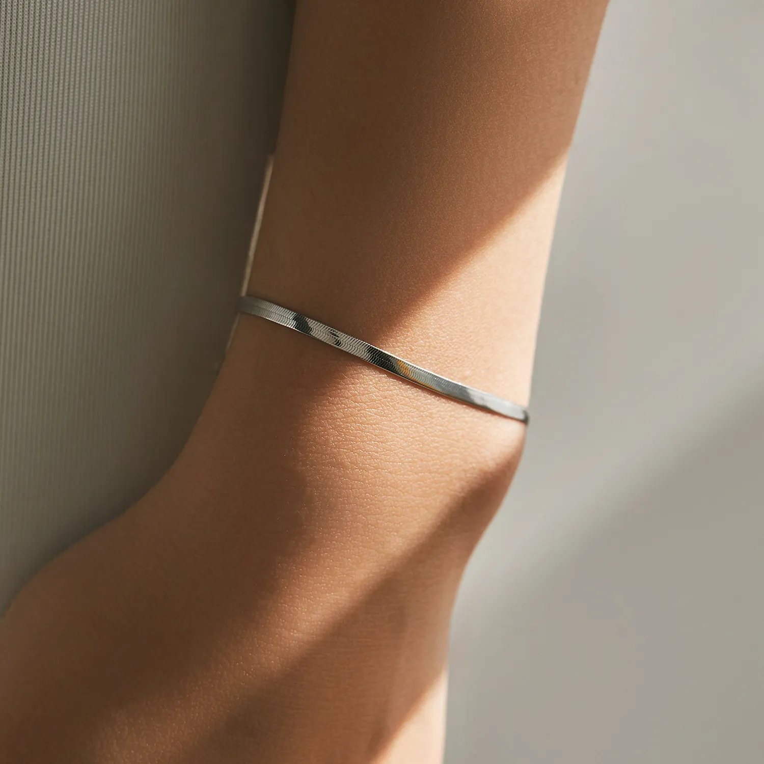 925 Sterling Silver Snake Blade Chain Bracelet 100100157 - image1