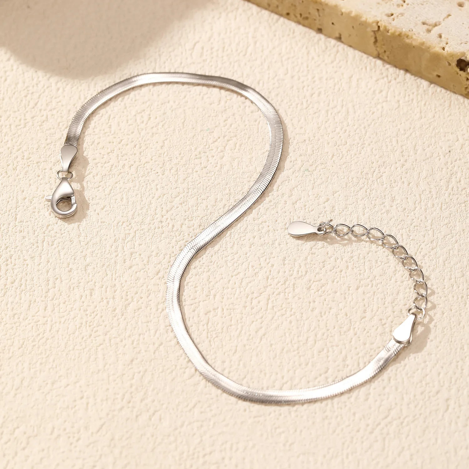 925 Sterling Silver Snake Blade Chain Bracelet 100100157 - image2